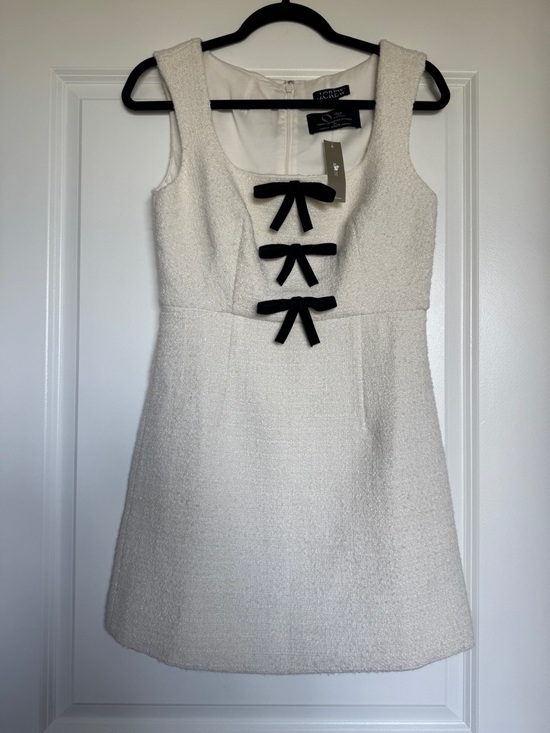 J. Crew Dresses & Skirts - NWT | J. CREW Women’s Sophia Dress with Velvet Bows in Tweed | Ivory | Size 4